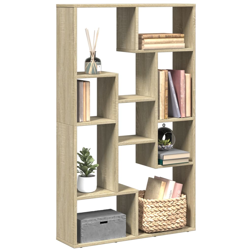Boekenkast 72x20x120 cm bewerkt hout sonoma eikenkleurig