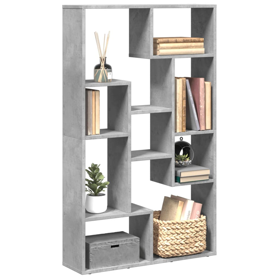 Boekenkast 72x20x120 cm bewerkt hout betongrijs