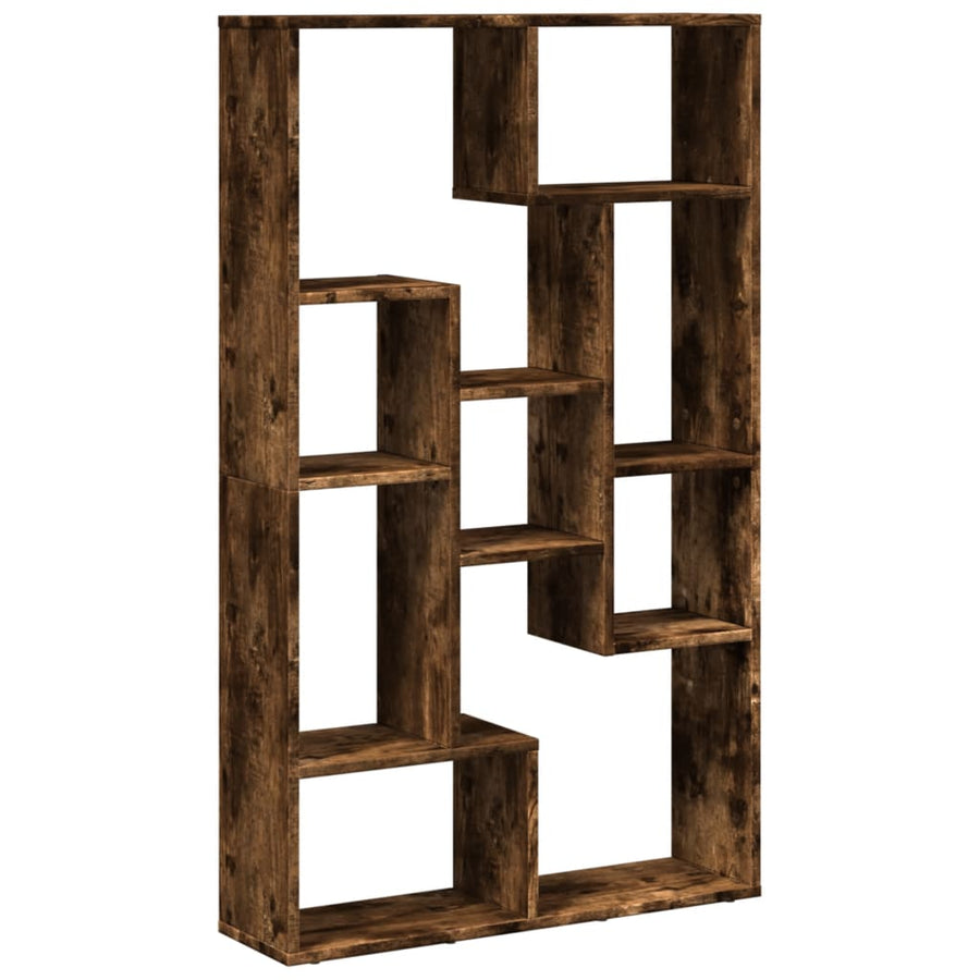 Boekenkast 72x20x120 cm bewerkt hout gerookt eikenkleurig