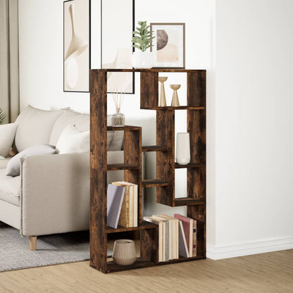 Boekenkast 72x20x120 cm bewerkt hout gerookt eikenkleurig