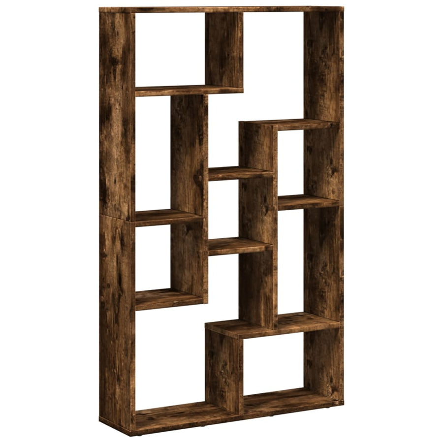 Boekenkast 72x20x120 cm bewerkt hout gerookt eikenkleurig