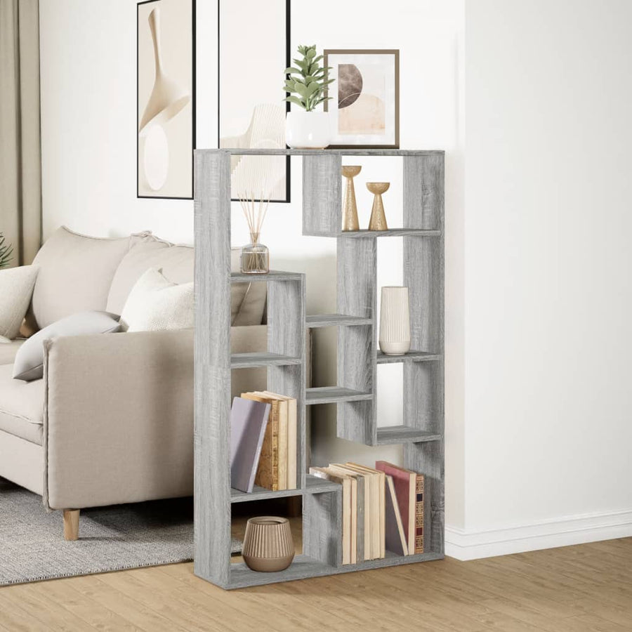 Boekenkast 72x20x120 cm bewerkt hout grijs sonoma eikenkleurig