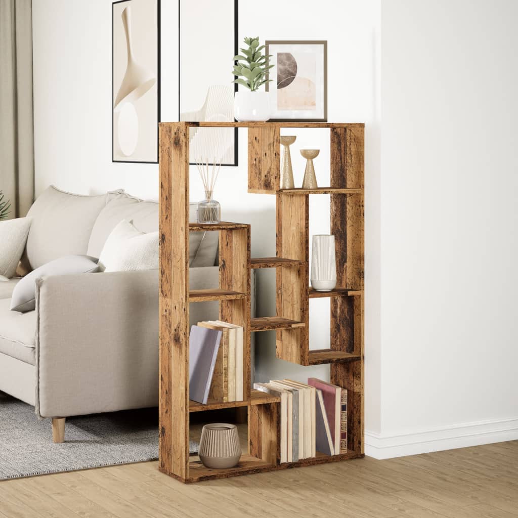 Boekenkast 72x20x120 cm bewerkt hout oud houtkleurig