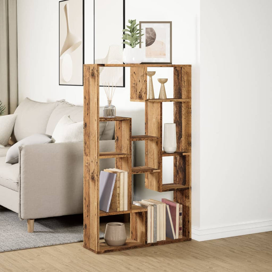 Boekenkast 72x20x120 cm bewerkt hout oud houtkleurig