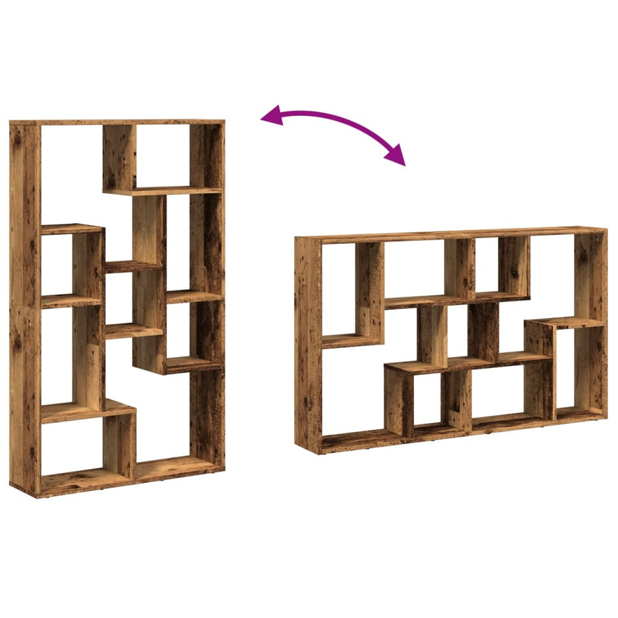 Boekenkast 72x20x120 cm bewerkt hout oud houtkleurig