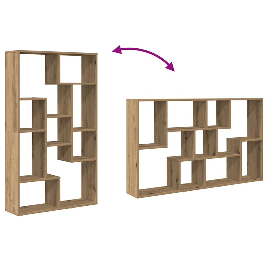 Boekenkast 72X20X120 Cm Bewerkt Hout 72 cm artisanaal eikenkleurig