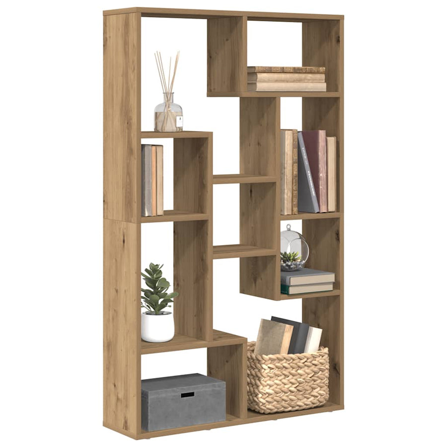 Boekenkast 72X20X120 Cm Bewerkt Hout 72 cm artisanaal eikenkleurig
