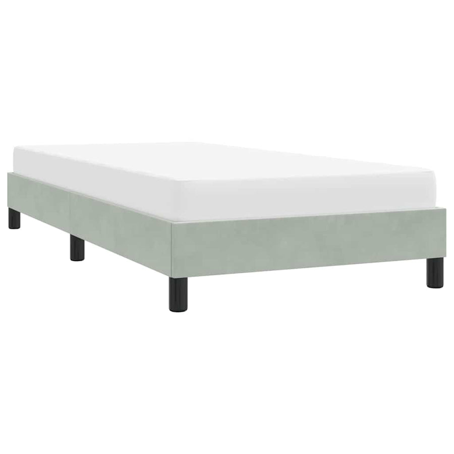Bedframe zonder matras 80x210 cm fluweel lichtgrijs