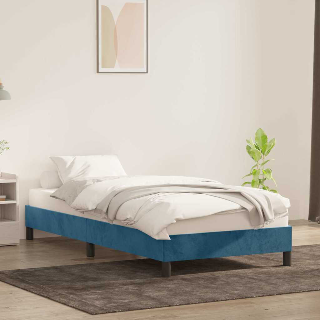 Bedframe zonder matras 80x210 cm fluweel donkerblauw