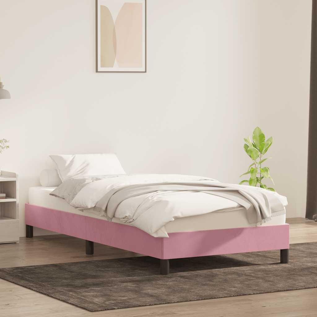 Bedframe zonder matras 80x210 cm fluweel roze