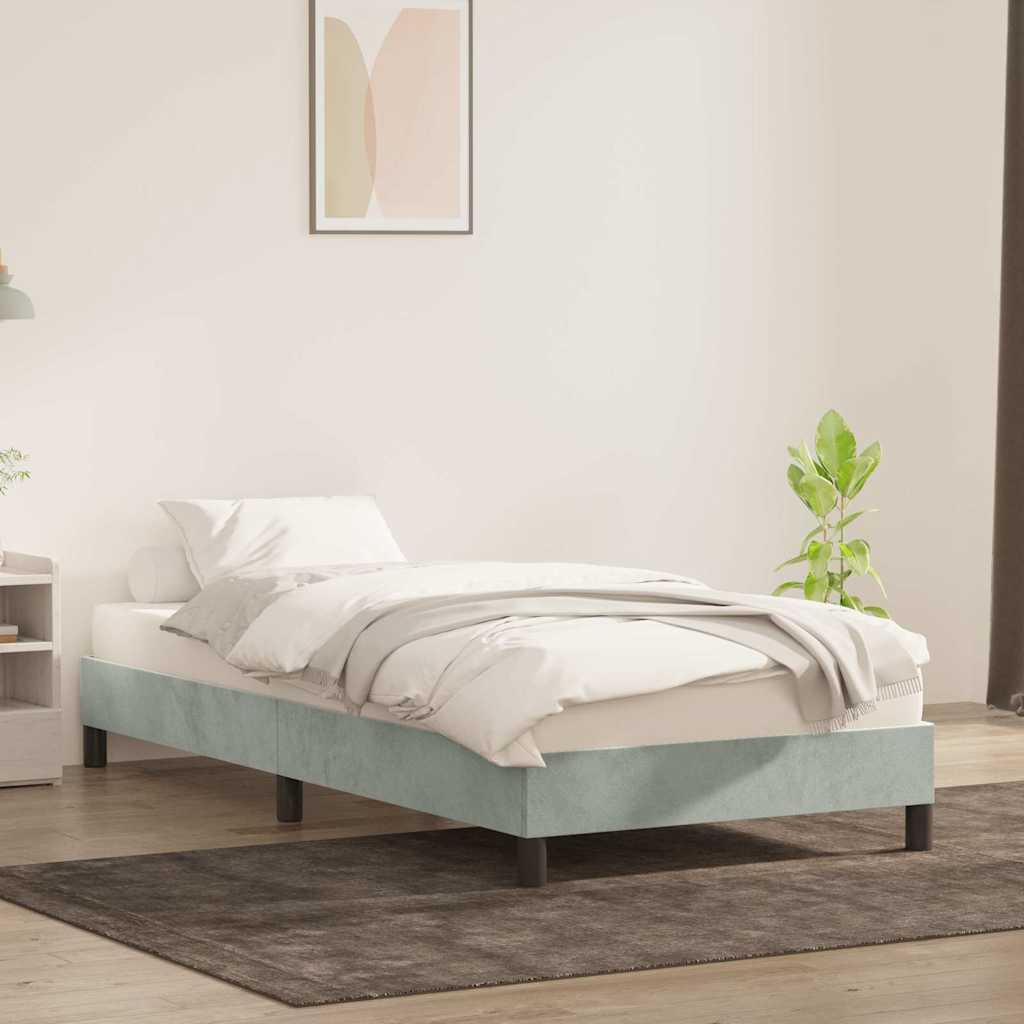 Bedframe zonder matras 100x210 cm fluweel lichtgrijs