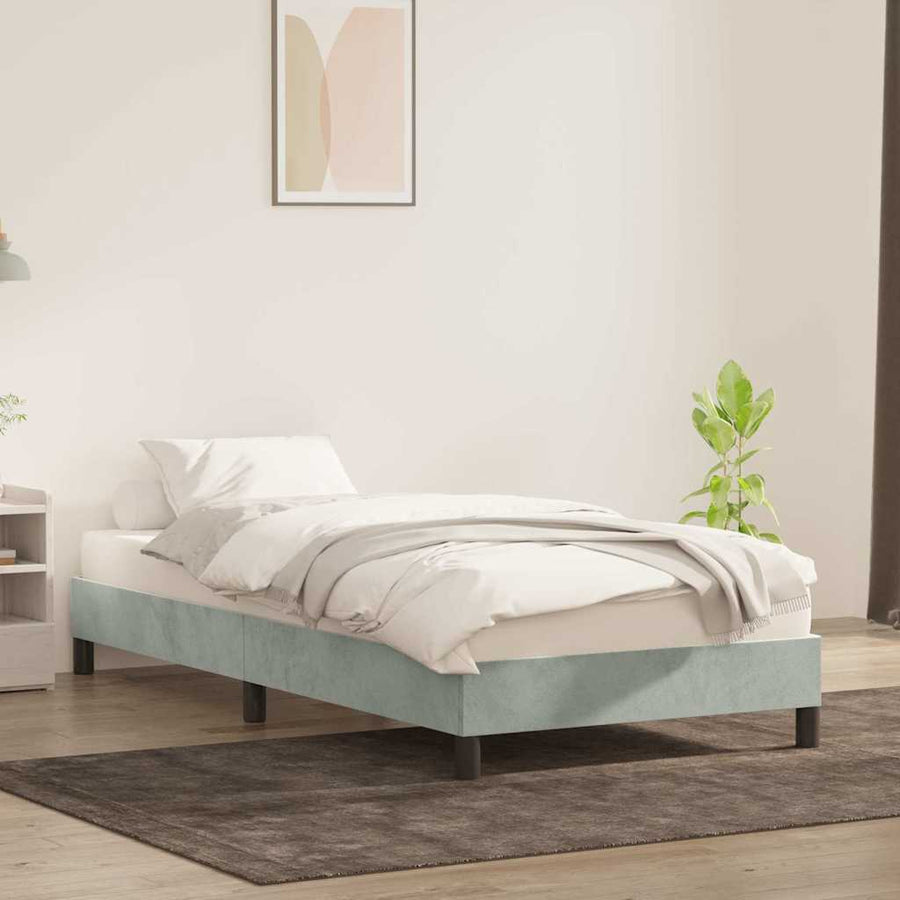 Bedframe zonder matras 100x210 cm fluweel lichtgrijs