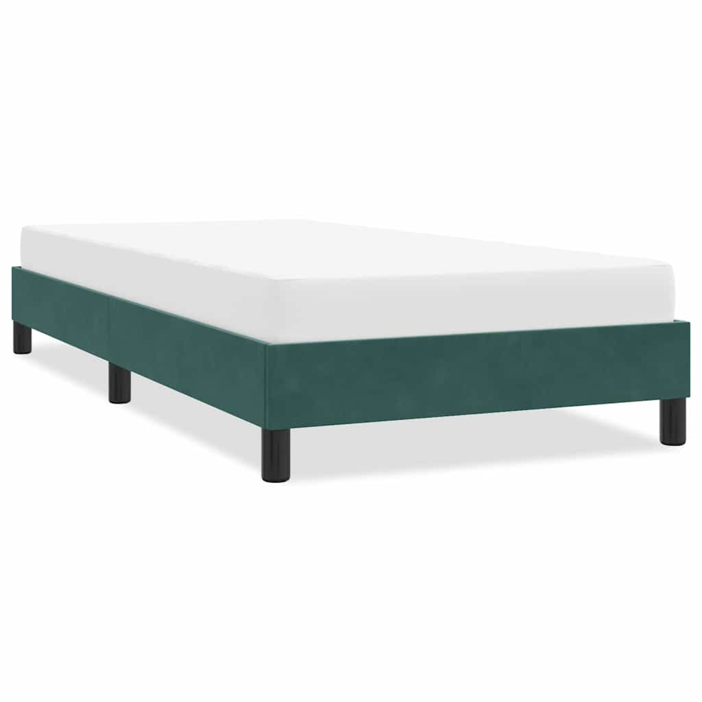Bedframe zonder matras 100x210 cm fluweel donkergroen