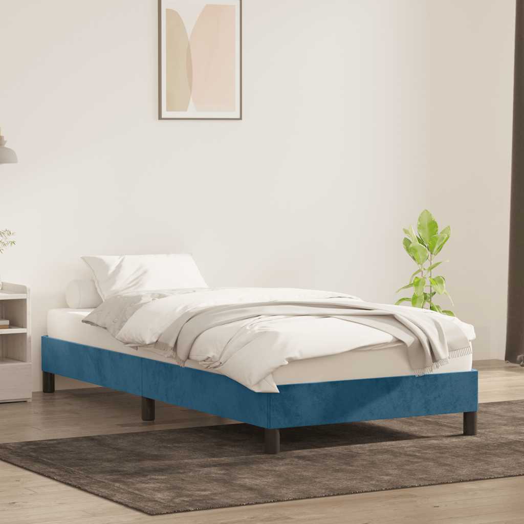 Bedframe zonder matras 100x210 cm fluweel donkerblauw