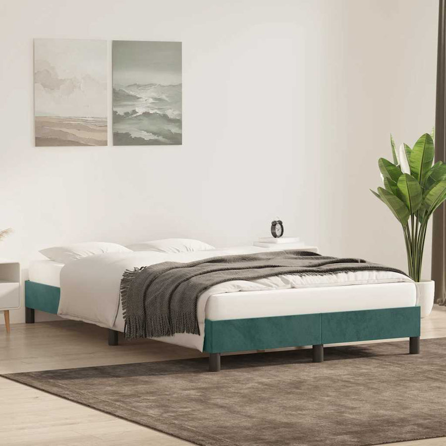 Bedframe zonder matras 120x210 cm fluweel donkergroen