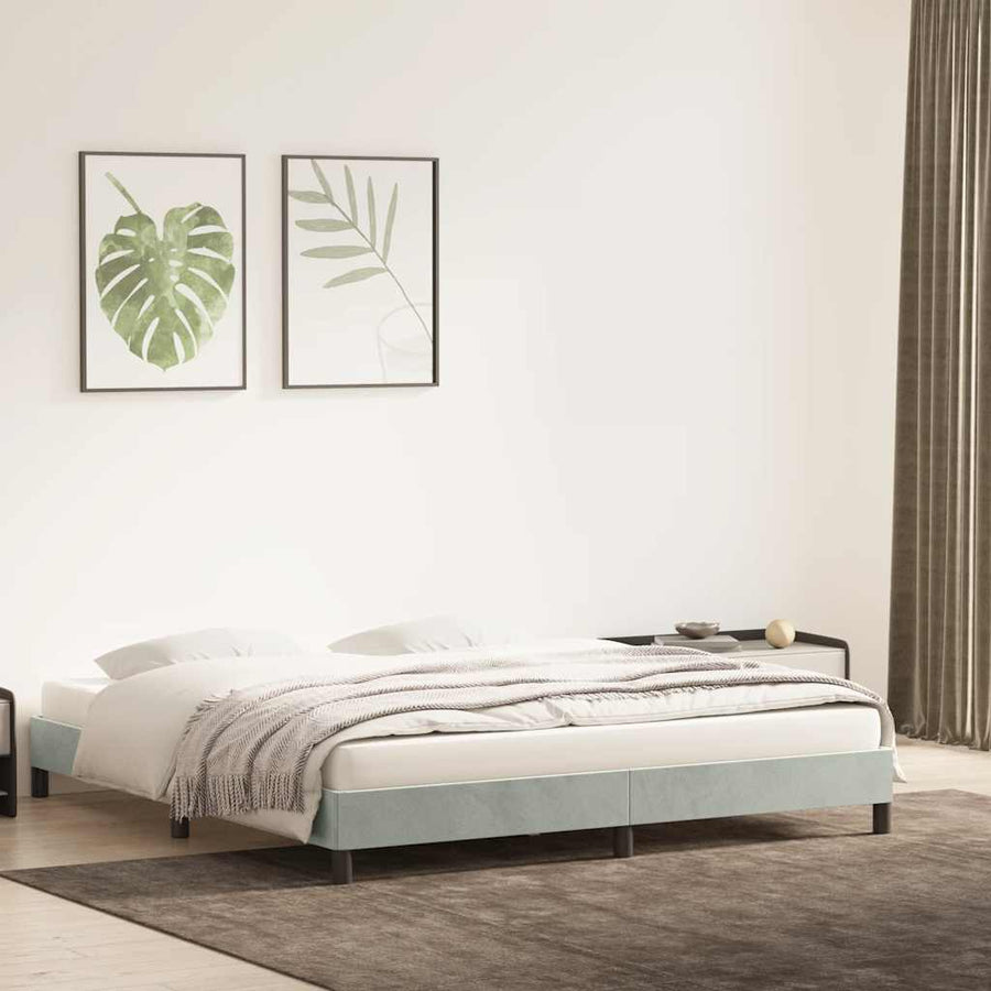 Bedframe zonder matras 200x210 cm fluweel lichtgrijs