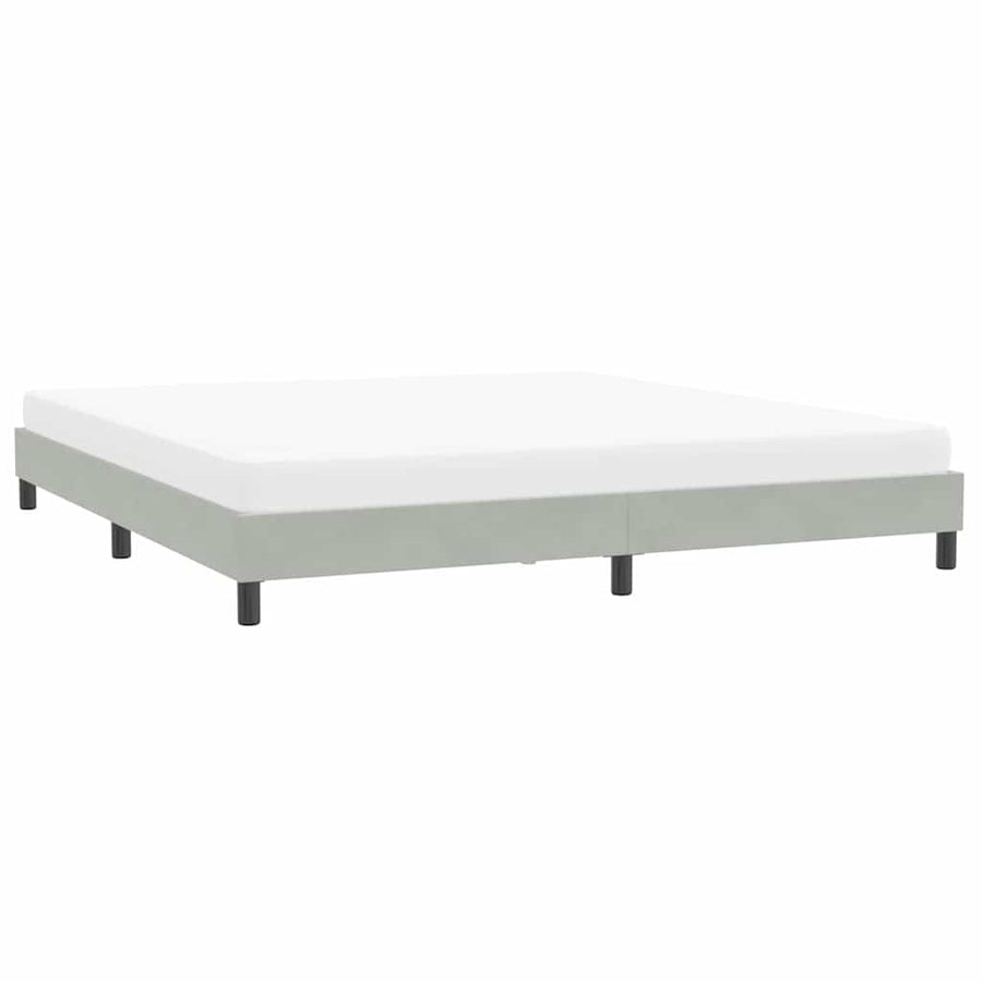 Bedframe zonder matras 200x210 cm fluweel lichtgrijs