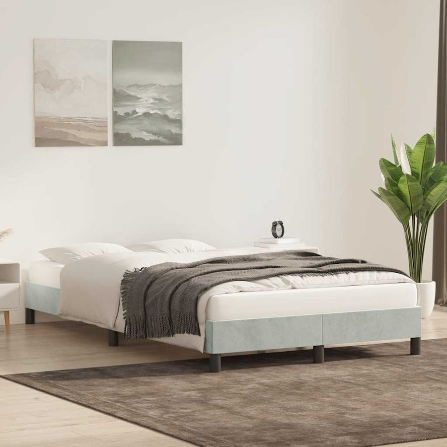 Bedframe zonder matras 80x220 cm fluweel lichtgrijs