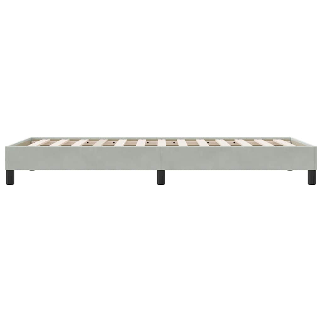 Bedframe zonder matras 80x220 cm fluweel lichtgrijs