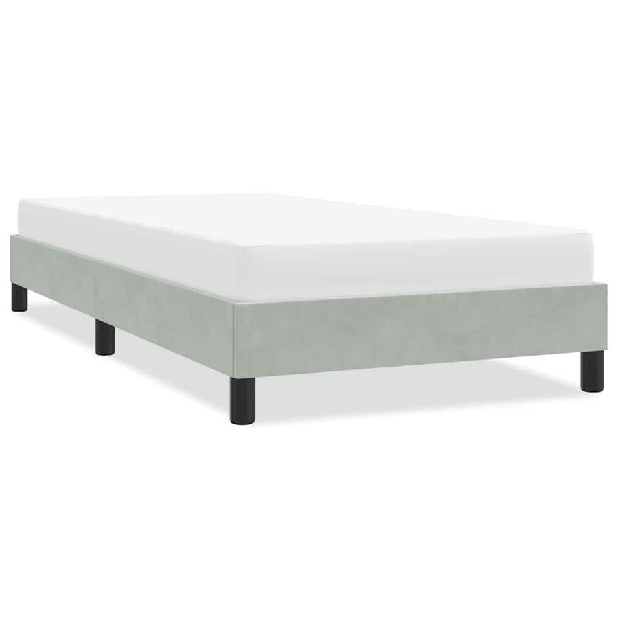 Bedframe zonder matras 80x220 cm fluweel lichtgrijs