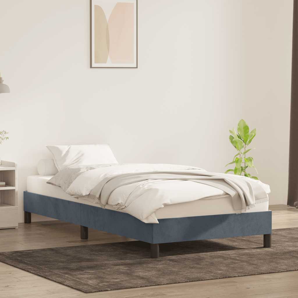 Bedframe zonder matras 80x220 cm fluweel donkergrijs