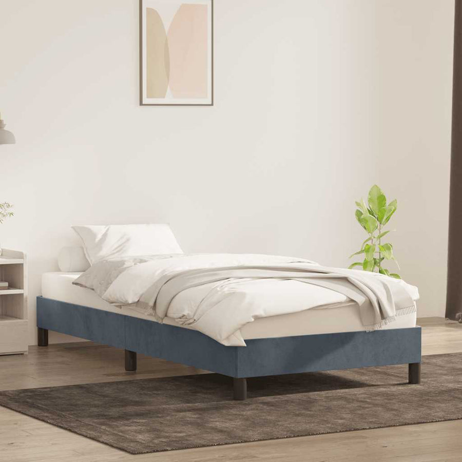 Bedframe zonder matras 80x220 cm fluweel donkergrijs