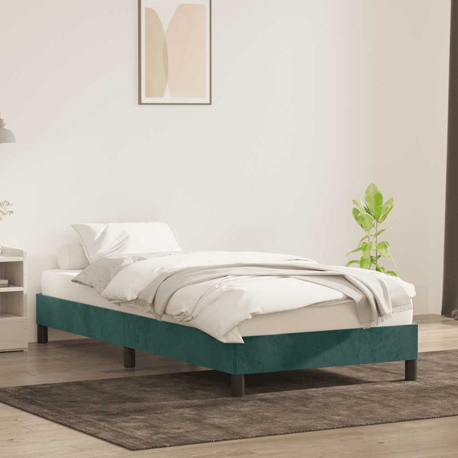 Bedframe zonder matras 80x220 cm fluweel donkergroen