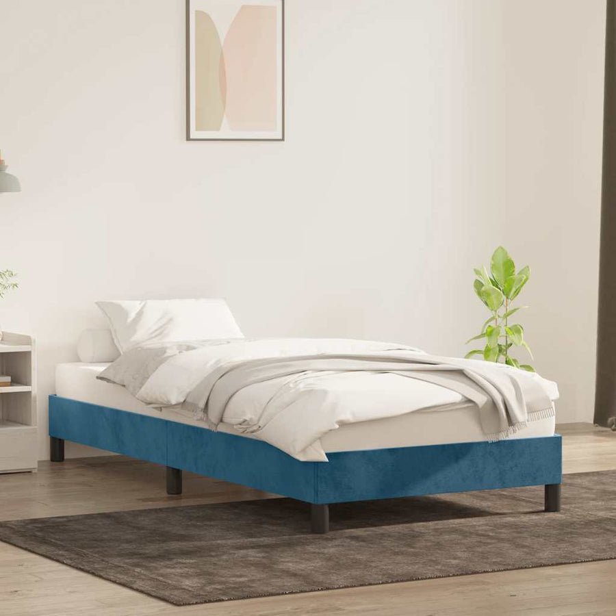 Bedframe zonder matras 80x220 cm fluweel donkerblauw