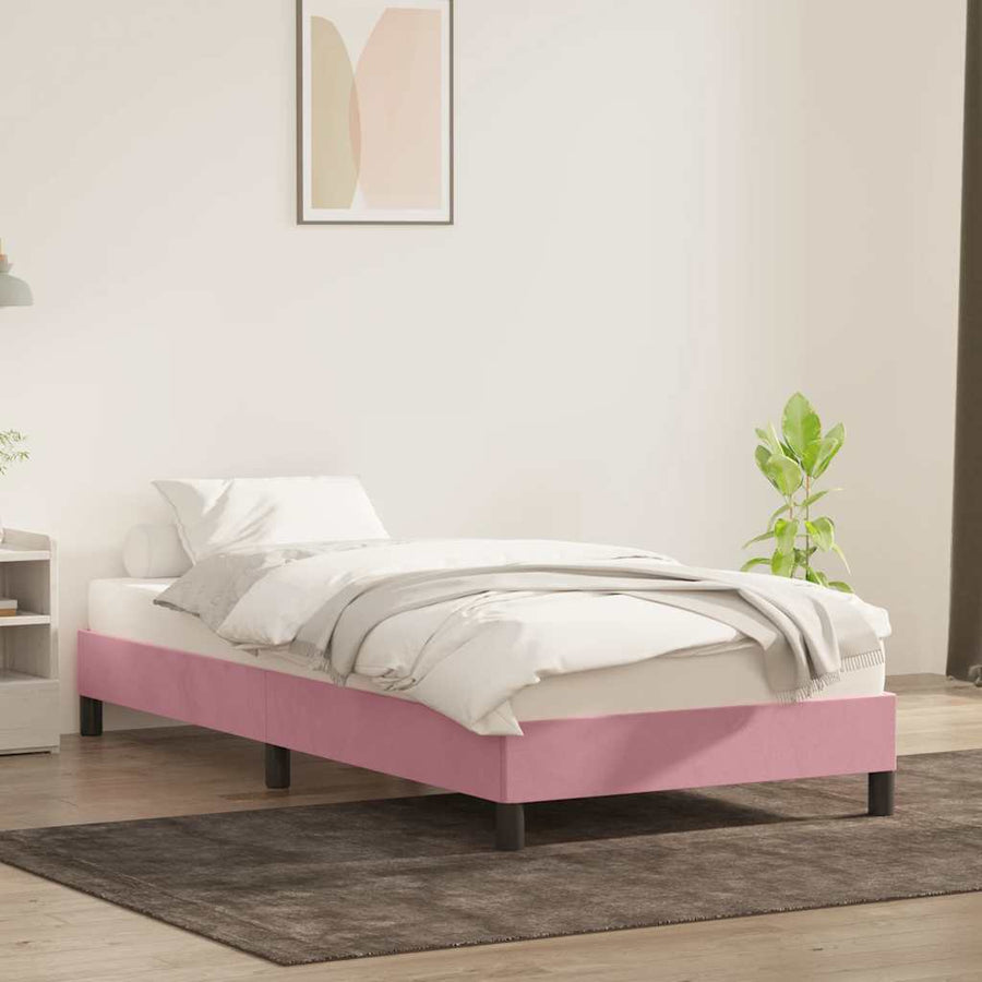 Bedframe zonder matras 80x220 cm fluweel roze