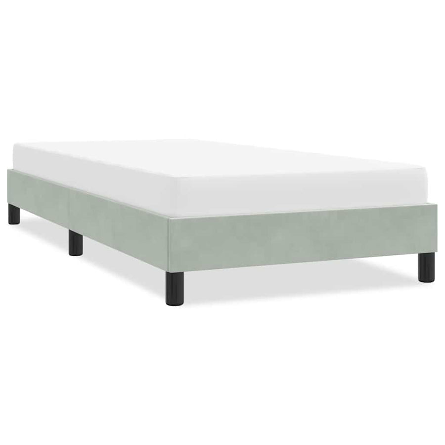 Bedframe zonder matras 90x220 cm fluweel lichtgrijs