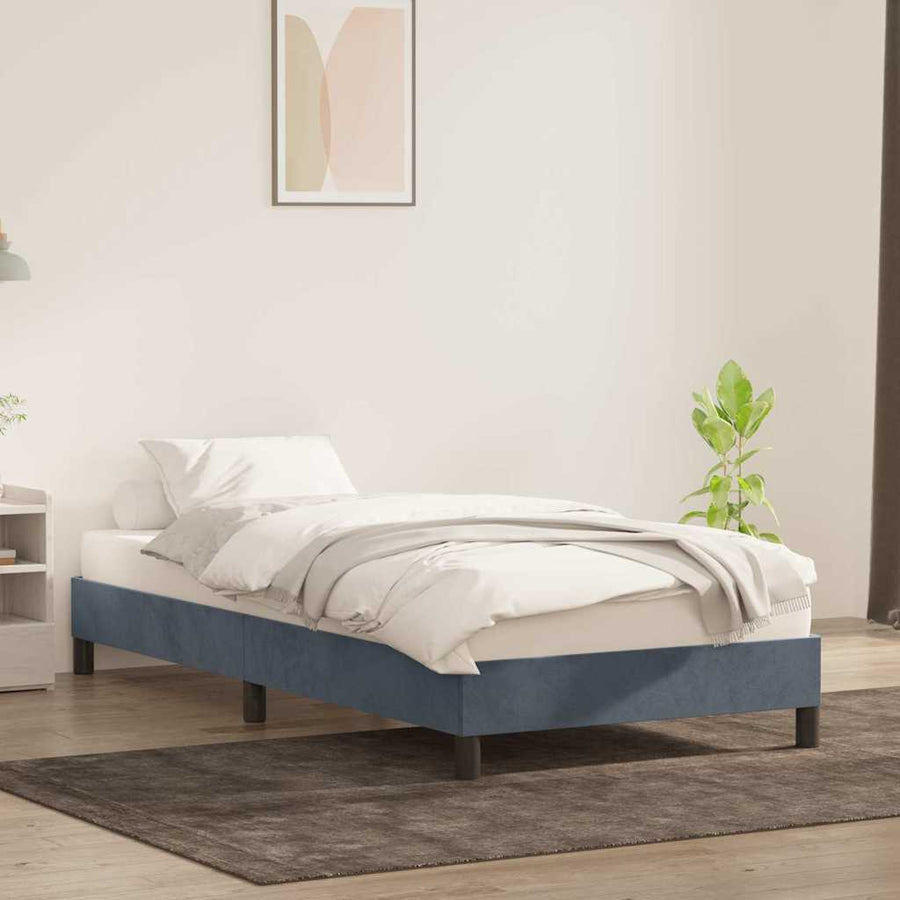 Bedframe zonder matras 90x220 cm fluweel donkergrijs
