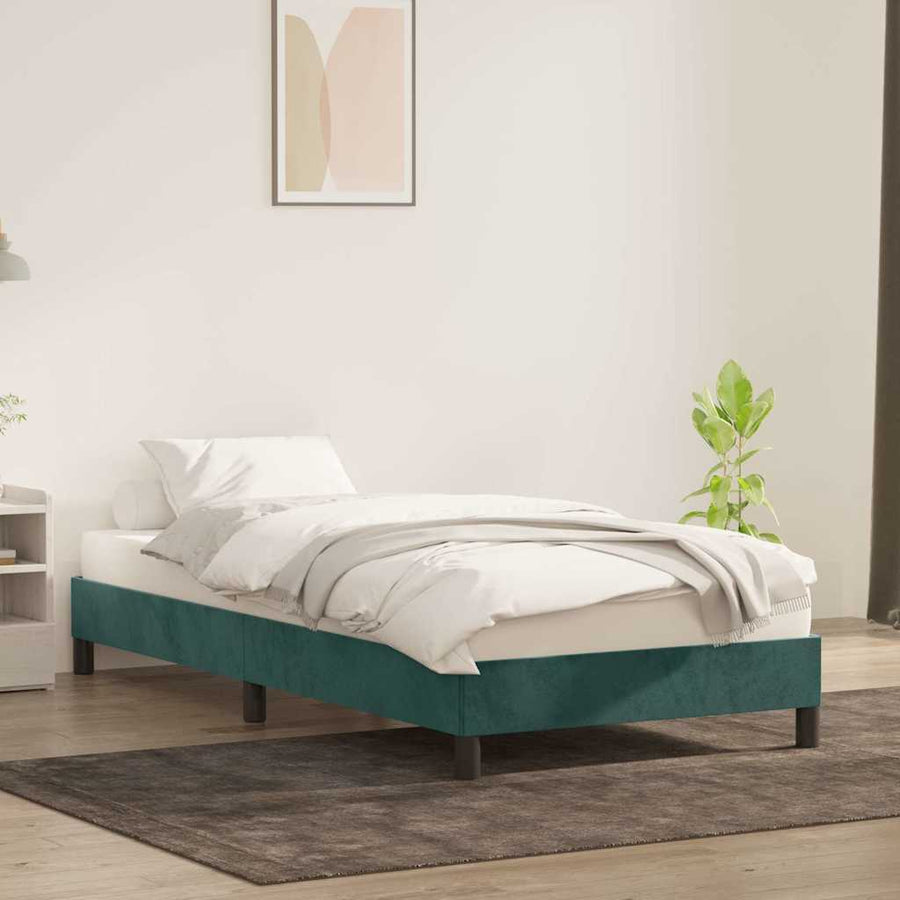 Bedframe zonder matras 90x220 cm fluweel donkergroen