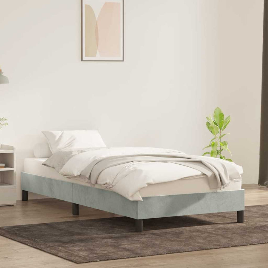 Bedframe zonder matras 100x220 cm fluweel lichtgrijs
