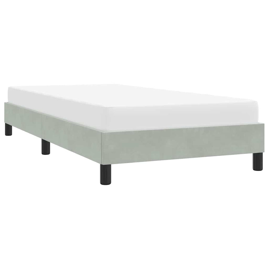 Bedframe zonder matras 100x220 cm fluweel lichtgrijs
