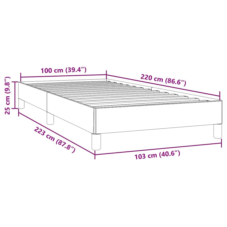 Bedframe zonder matras 100x220 cm fluweel zwart