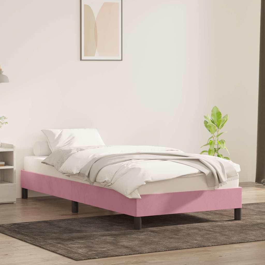 Bedframe zonder matras 100x220 cm fluweel roze