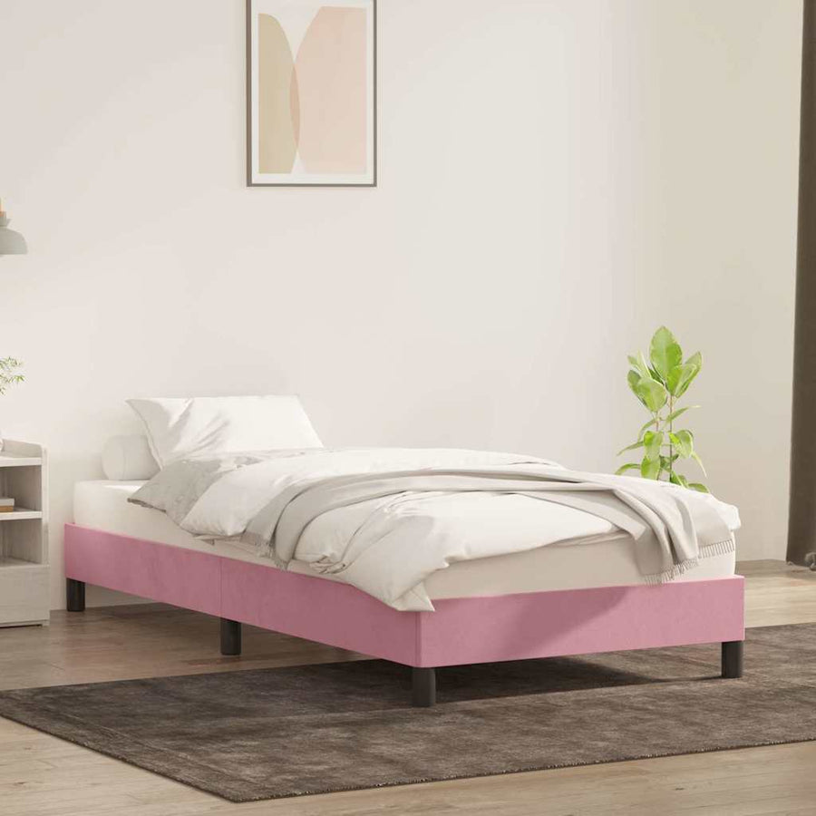 Bedframe zonder matras 100x220 cm fluweel roze