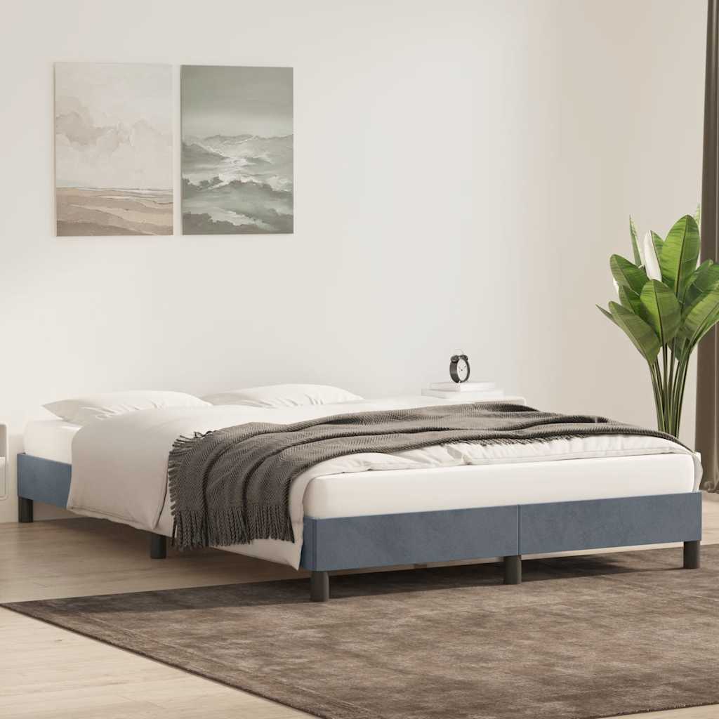 Bedframe zonder matras 160x220 cm fluweel donkergrijs