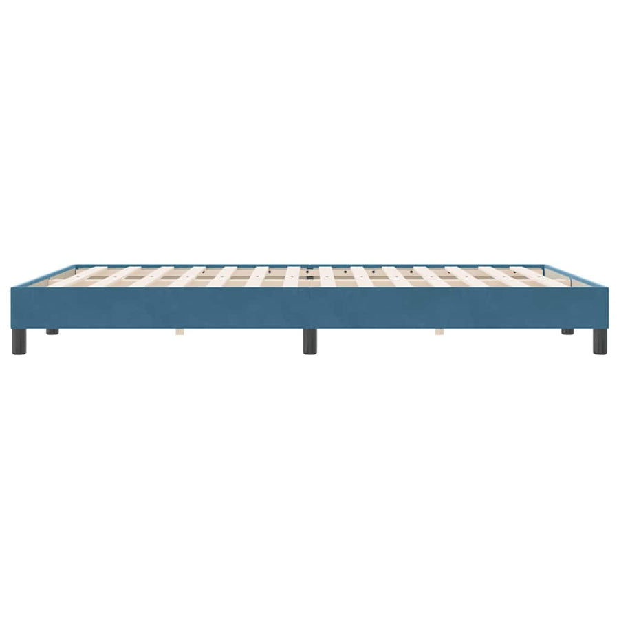 Bedframe zonder matras 160x220 cm fluweel donkerblauw