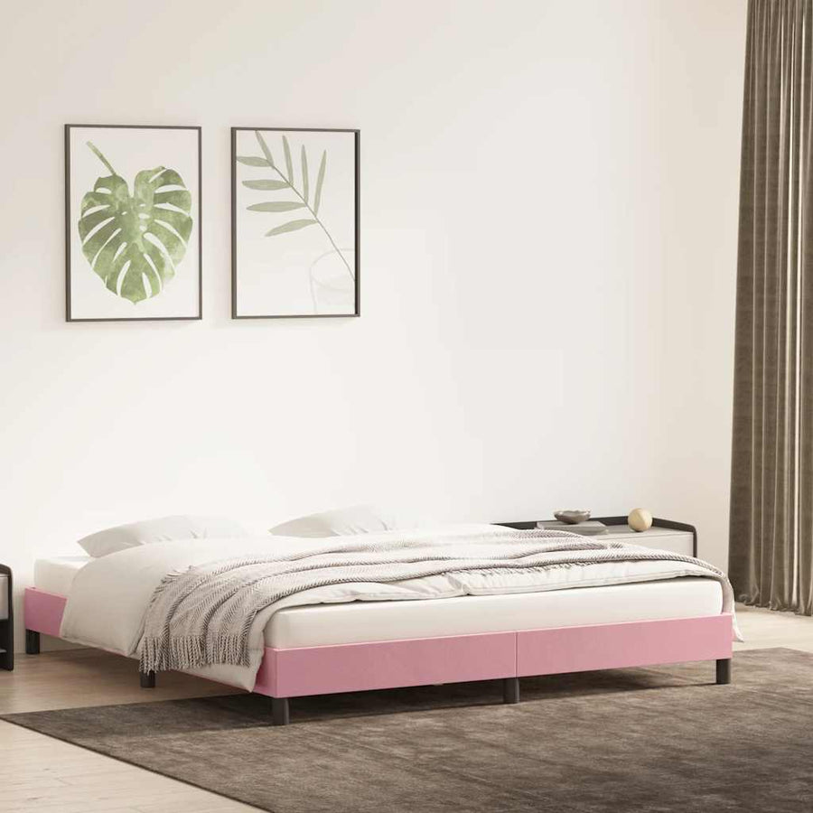 Bedframe zonder matras 200x220 cm fluweel roze