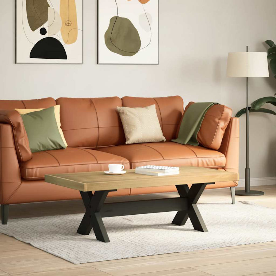 Salontafel NOAIN X-vormige poten 120x60x40 cm massief hout