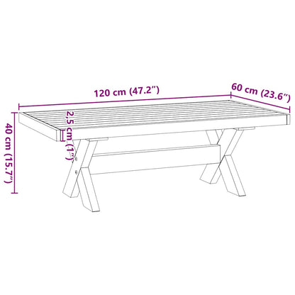 Salontafel NOAIN X-vormige poten 120x60x40 cm massief hout