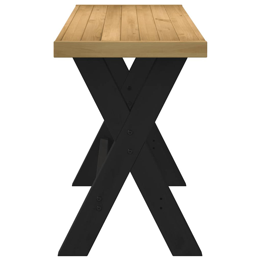 Bureau NOAIN X-vormige poten 120x50x75 cm massief hout