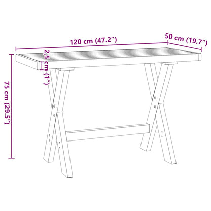 Bureau NOAIN X-vormige poten 120x50x75 cm massief hout