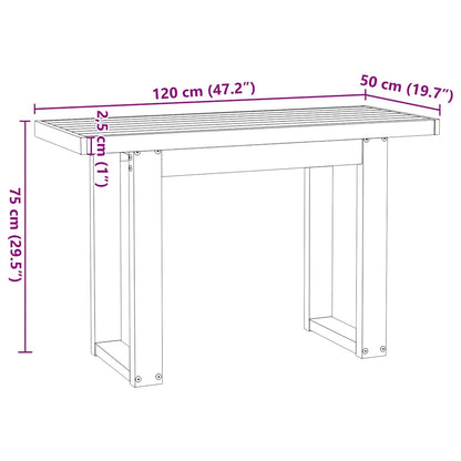 Bureau NOAIN U-vormige poten 120x50x75 cm massief hout
