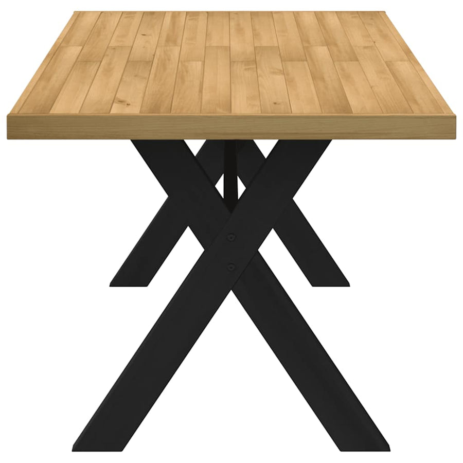 Eettafel NOAIN X-vormige poten 160x90x75 cm massief hout