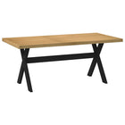 Eettafel 120x30x75 cm massief grenenhout naturel zwart