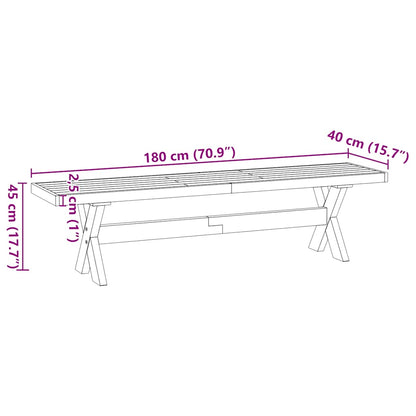Eetbank Noain X-Vormige Poten 180X40X45 Cm Massief Hout