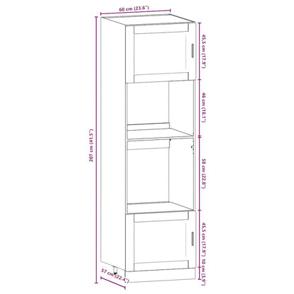 7-delige Keukenkastenset Kalmar bewerkt hout gerookt eiken