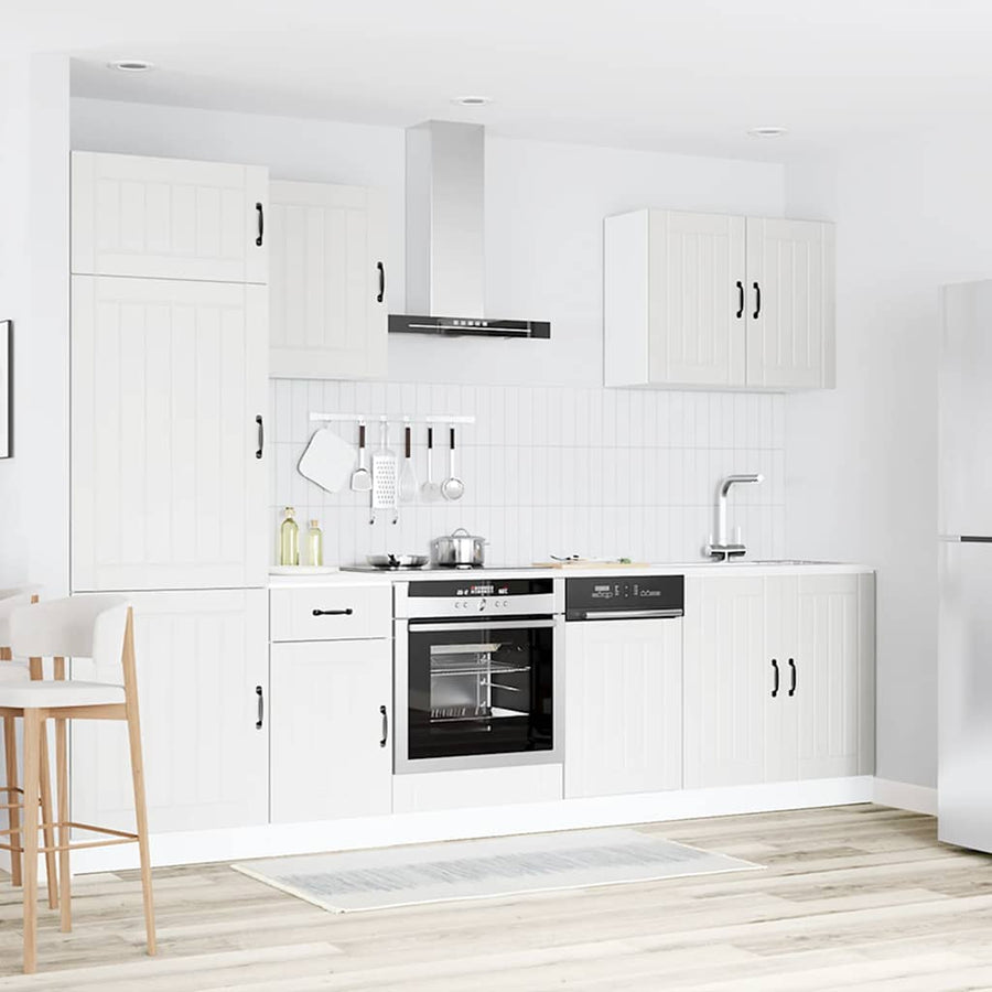 7-delige Keukenkastenset Lucca bewerkt hout wit